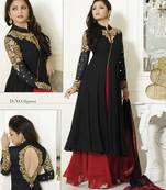 Black embroidered georgette salwar with dupatta