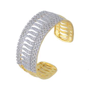 Gold Silver Americian Diamond Beautiful Braclet 1