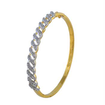 Gold Silver Americian Diamond Beautiful Delicate Braclet 1