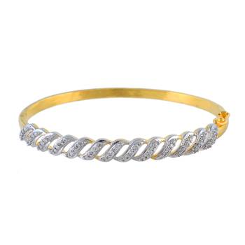 Gold Silver Americian Diamond Beautiful Delicate Braclet 2