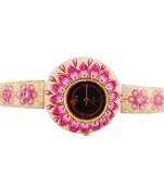 Pink White Handpainted Beautiful Designer Watch