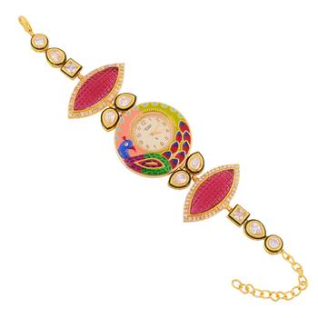 Golden Maroon Royal Stylish Classy Fashional Watch 1