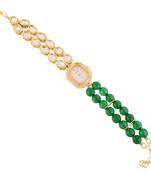 Green Golden Kundan Stylish Watch