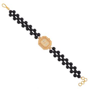 Black Golden Stylish Beautiful Onyx Watch 1