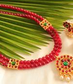 Red Beaded Jewellery Necklace Sets