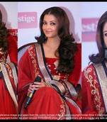 Aishwarya Rai Red Chiffon Bollywood Saree
