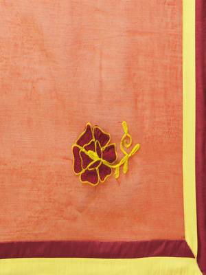 Rust kota cotton kota doria work saree with blouse 2
