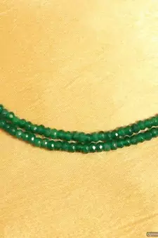 Green Onyx Semi Precious Two Line Necklace