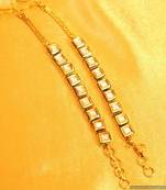 Kundan Meenakari Square Shaped Ear Chain