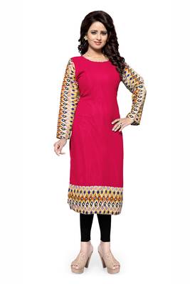 Crimson plain georgette stitched kurtas-and-kurtis 1