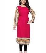 Crimson plain georgette stitched kurtas-and-kurtis