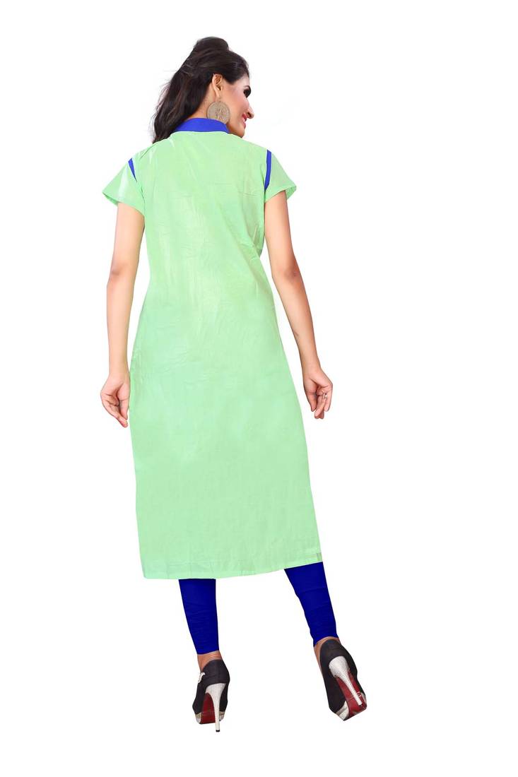 Green stitched cotton stitched kurti
