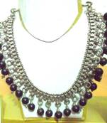 German Silver Black Onyx Neckpiece
