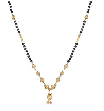 Gold Plated Pendant Mangalsutra with Beaded Chain for Women 2