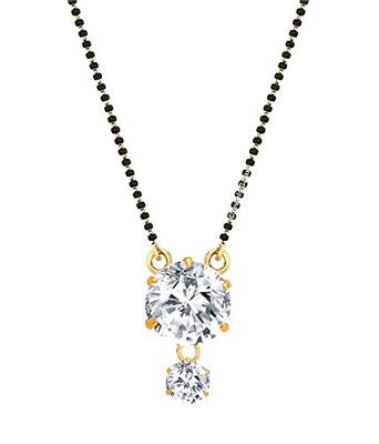 Gold Plated Pendant Mangalsutra with Beaded Chain for Women 3