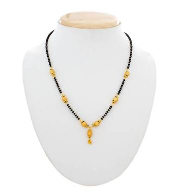 Gold Plated Pendant Mangalsutra with Beaded Chain for Women 4