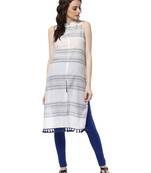 Jaipur Kurti Women's Cotton White Colour Kurti