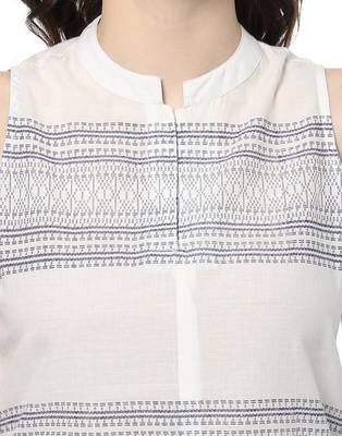 Jaipur Kurti Women's Cotton White Colour Kurti 5