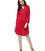 Jaipur Kurti Women's Cotton Pink Colour Kurti