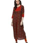 Jaipur Kurti Women's Cotton Red Colour Kurti