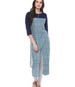 Jaipur Kurti Women's Cotton Navy Blue colour Kurti