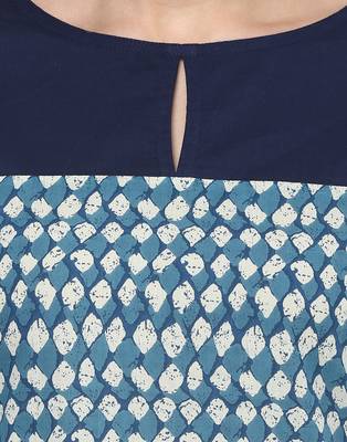 Jaipur Kurti Women's Cotton Navy Blue colour Kurti 5