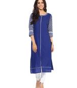 Jaipur Kurti Women's Cotton Blue colour Kurti