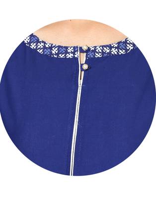 Jaipur Kurti Women's Cotton Blue colour Kurti 3