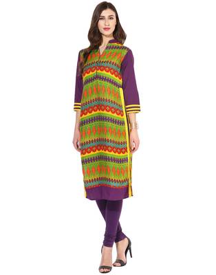 Jaipur Kurti Women's Rayon Multicolor Kurti 1