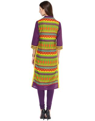 Jaipur Kurti Women's Rayon Multicolor Kurti 3
