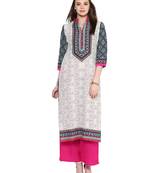 Jaipur Kurti Women's Cotton Off White colour Kurti
