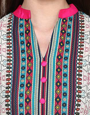 Jaipur Kurti Women's Cotton Off White colour Kurti 4