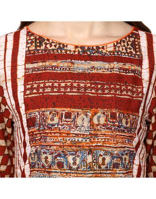 Jaipur Kurti Women's Cotton Red colour Kurti 4