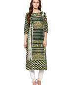 Jaipur Kurti Women's Cotton Green colour Kurti