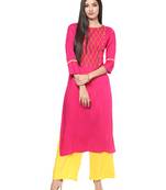 Jaipur Kurti Women's Cotton Pink colour Kurti