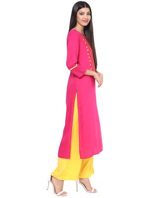 Jaipur Kurti Women's Cotton Pink colour Kurti 2