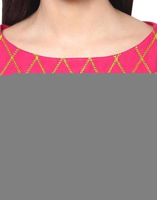 Jaipur Kurti Women's Cotton Pink colour Kurti 5