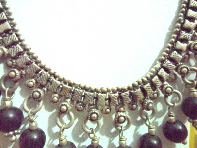 German Silver Black Onyx Neckpiece