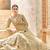 Beige multi resham work net salwar with dupatta