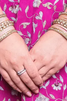 Traditional Shining Bangle Set For Women With Lac And Golden Stone Peach