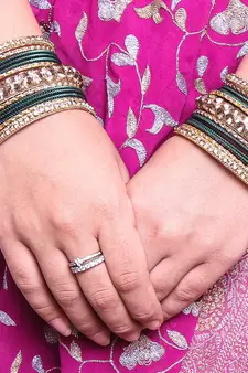 Traditional Shining Bangle Set For Women With Lac And Golden Stone Green