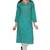 Green Embroidered Stitched Cotton Kurti 