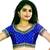 Royal Blue Raw Silk Butti Work U Shape Blouse