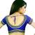 Royal Blue Raw Silk Butti Work U Shape Blouse