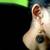 Black Pachiwork Ring Danglers with Vintage bead
