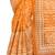 Gold printed polycotton saree with blouse