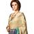 Cream printed dupion silk saree with blouse
