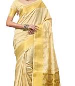 Beige kerala silk saree with blouse