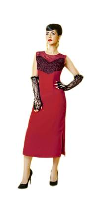 Red embroidered georgette stitched kurtas-and-kurtis 1