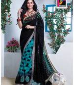 Party Wear Cutpatch Art silk Saree
